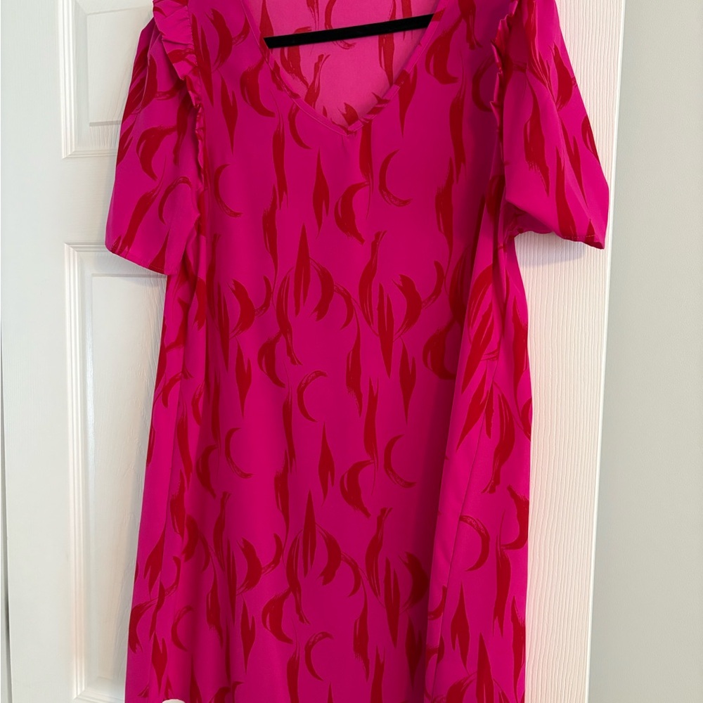 JODIFL Vibrant Pink and Red Mini Dress